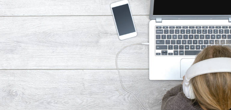 Woman using laptop