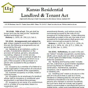 Kansas Residential Landlord & Tenant Act