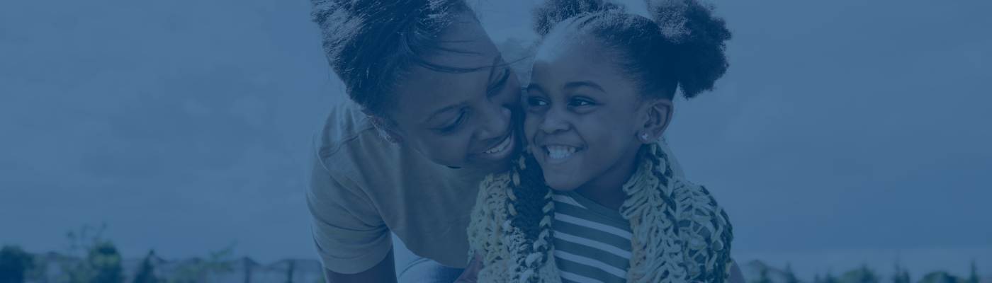 Happy mother and daughter.