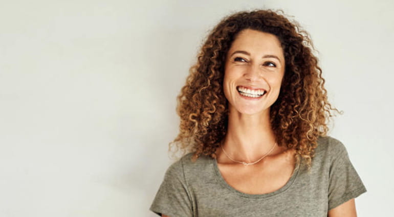 Cheerful, smiling woman