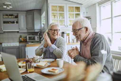 Two seniors sitting together