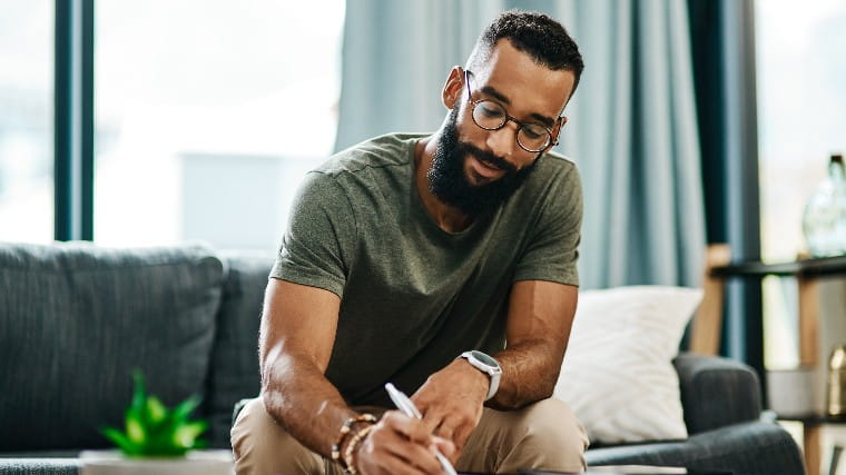 Man taking notes.