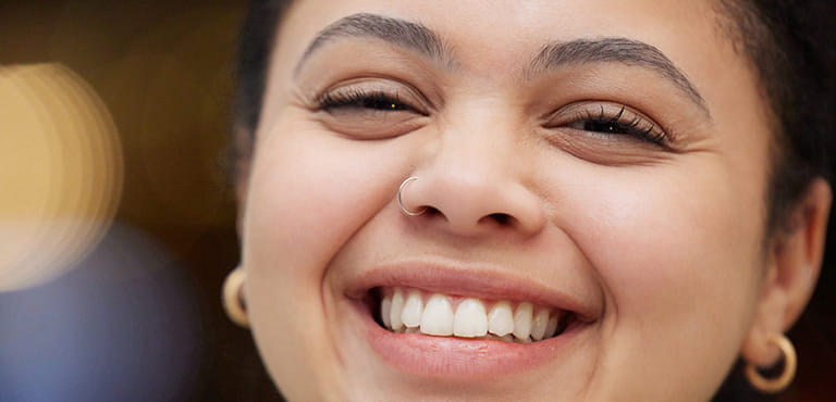 Smiling hispanic female