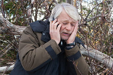 Man calling MMI's Project Porchlight for help after experiencing a natural disaster.