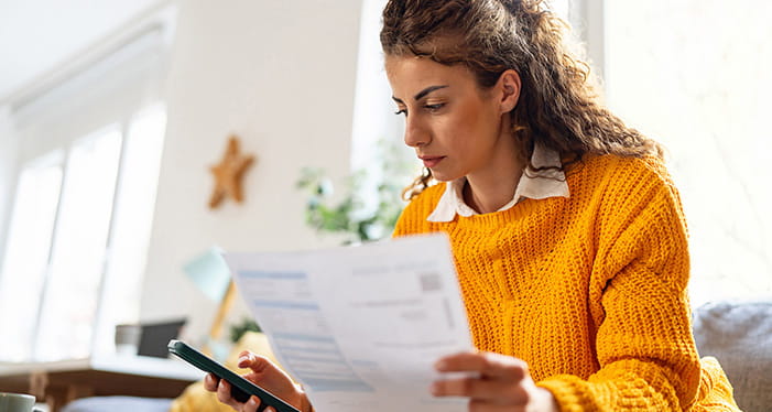 Woman considering her options