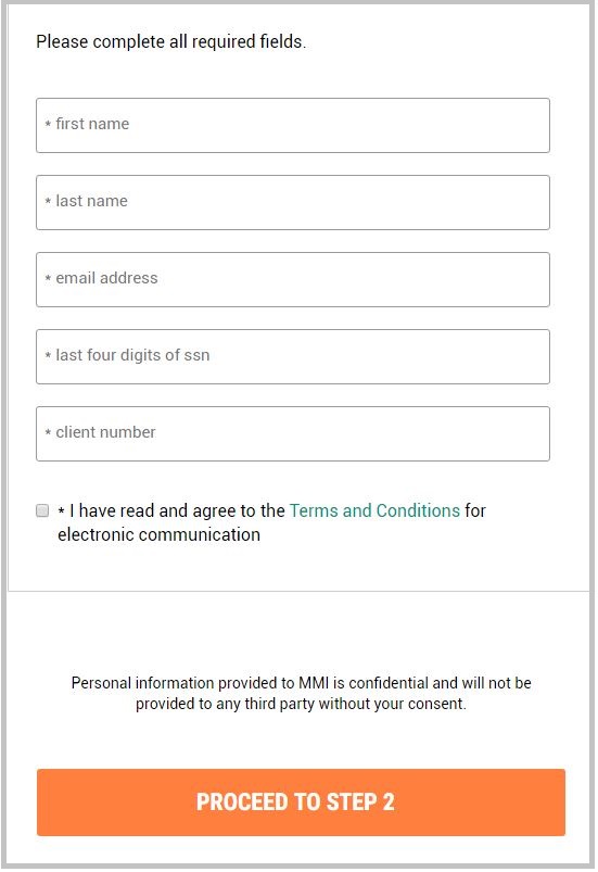 MMI instruction page screenshot - entering basic info