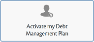 Screenshot: "Activate My Debt Management Plan" button