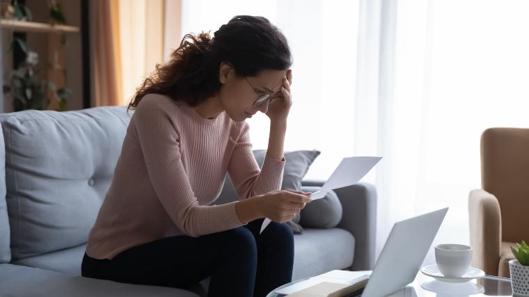 woman reviewing a loan rejection