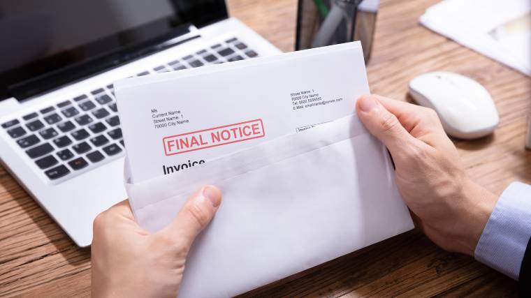 final notice on an unpaid bill