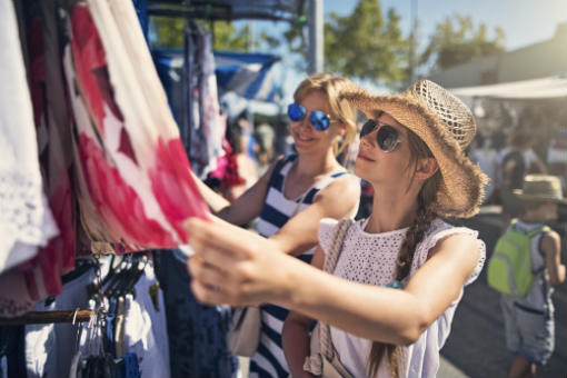 Two women shopping