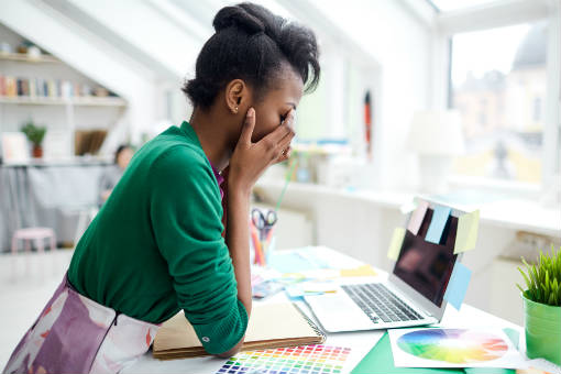 Young woman stressed out