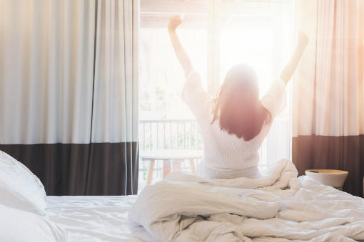 Woman excited for new day