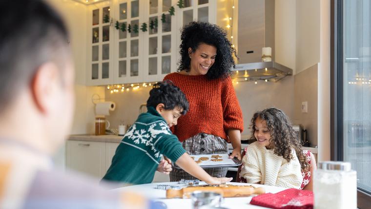 Family prepping for the holidays.