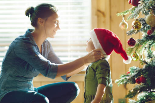 Mother and child prepare for the holidays