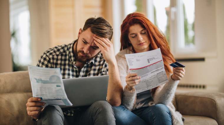 couple reviewing their taxes