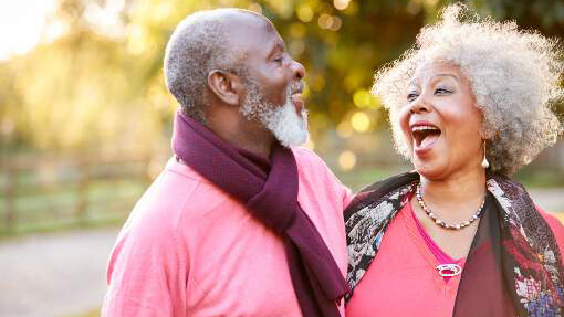 Senior couple taking a walk