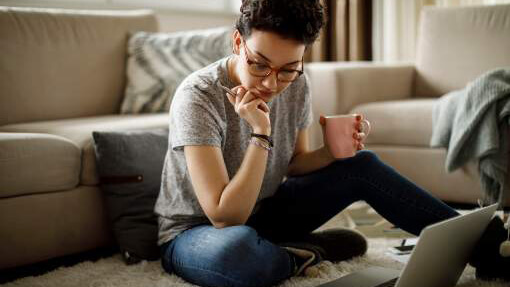 young woman working on her business