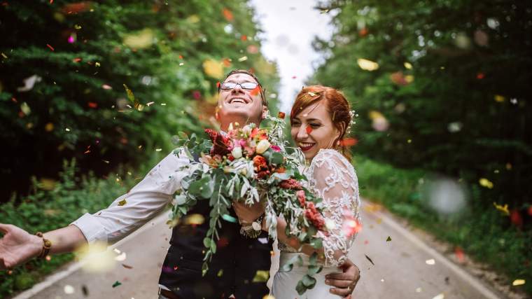 couple on their wedding day