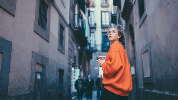 Young woman going for a walk