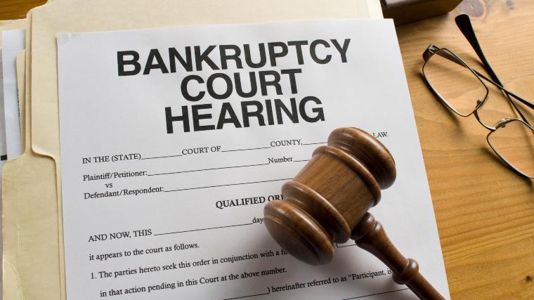 gavel and bankruptcy documents