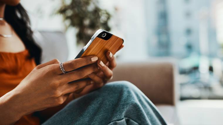 woman using a smartphone