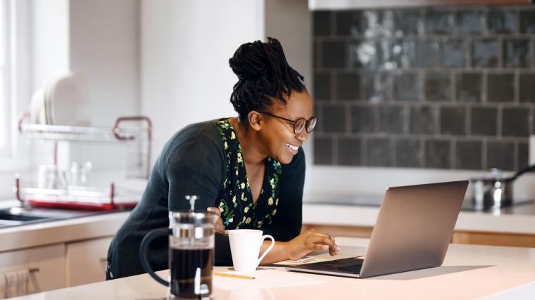 woman using her laptop