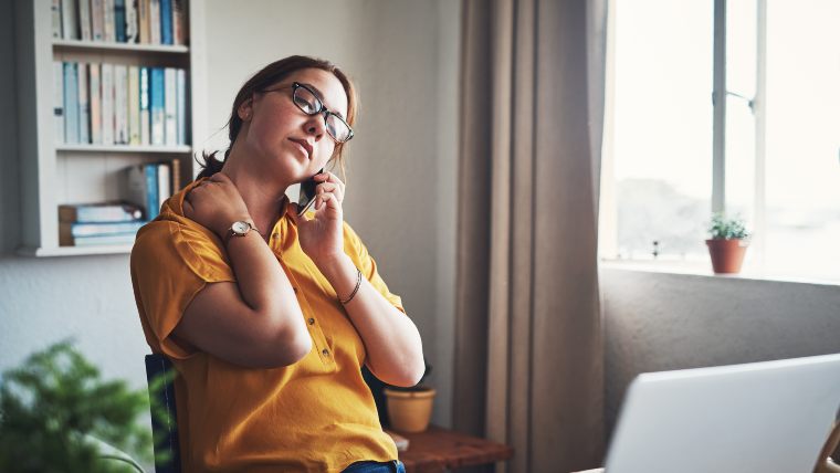 stressed out woman on the phone