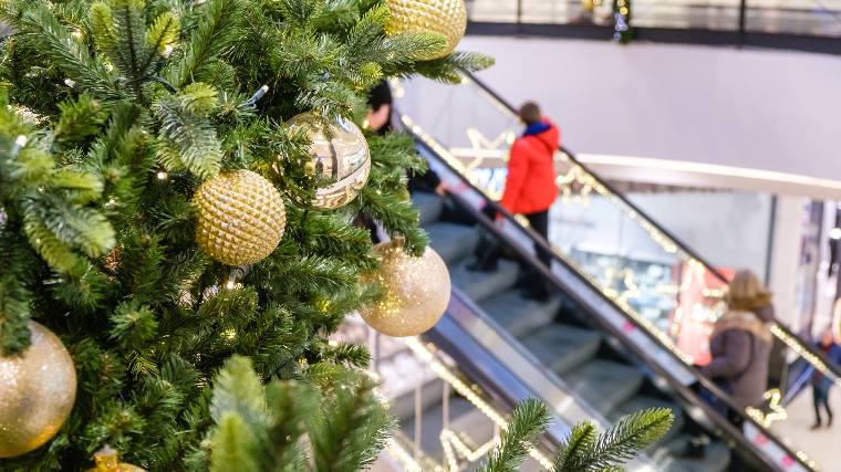 Mall during winter holiday.