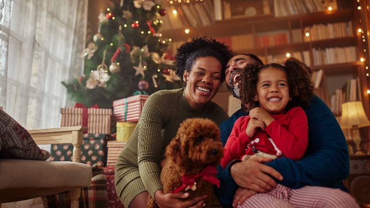 Family gathering at Christmas.