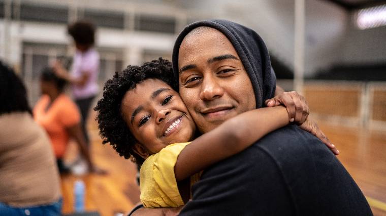 Young father and daughter.