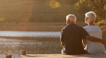 Senior couple on the dock