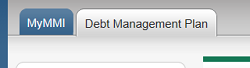 Screenshot: Debt Management Plan tab