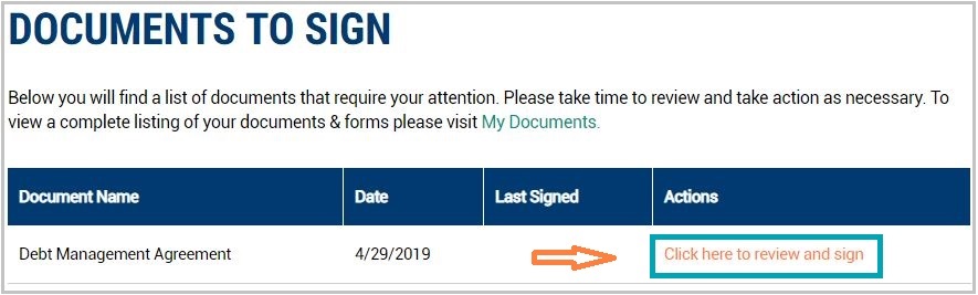 MMI instruction page screenshot - documents to sign