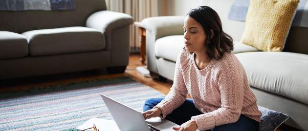 woman using her laptop