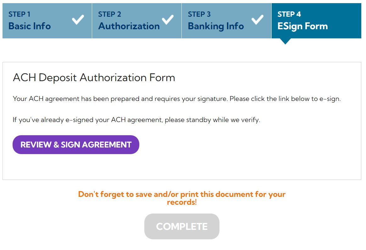 ACH signup 4.