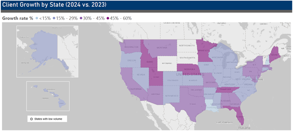 MMI trends - US map.