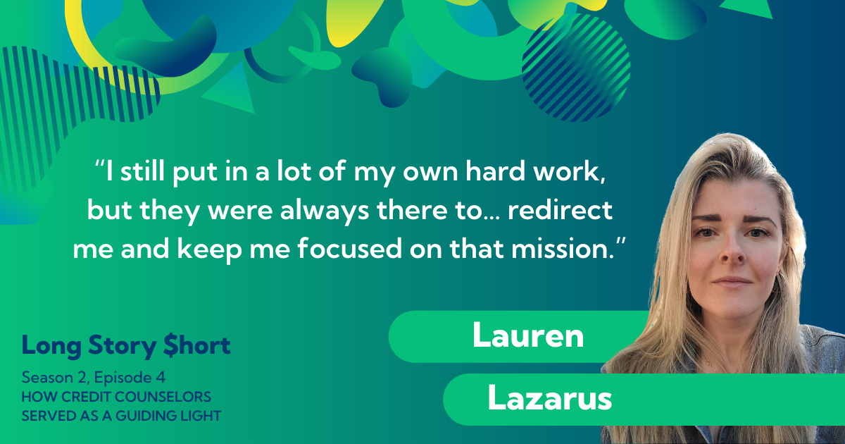 Lauren Lazarus, Long Story $hort podcast.