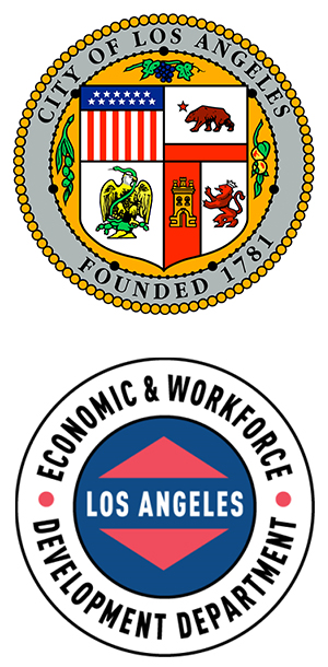 City of Los Angeles official seal and Economic and Workforce Development Department logo
